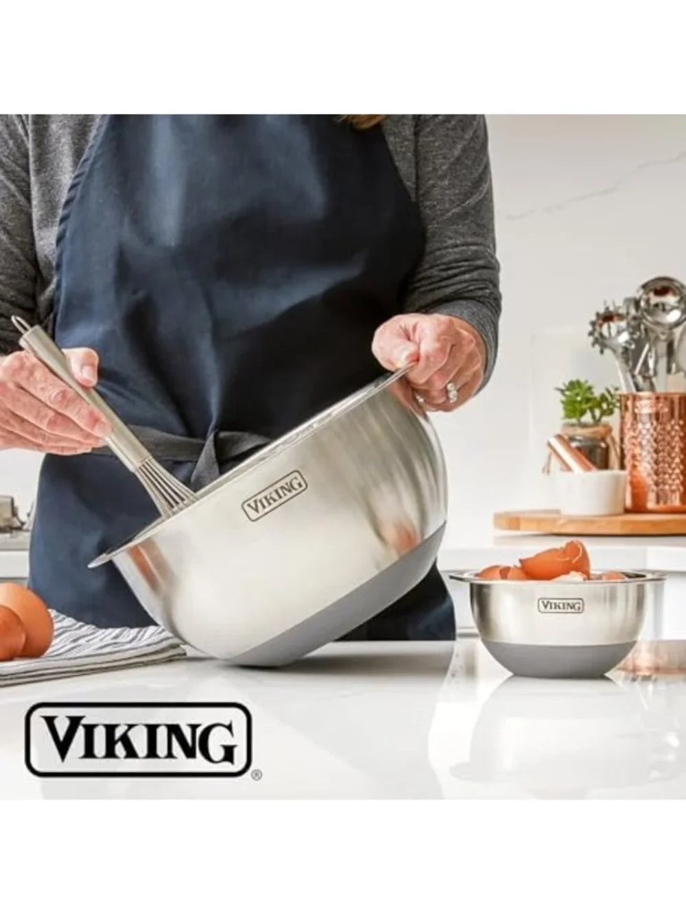10-Piece Stainless Steel Mixing Bowls Set with Non-Slip Base & Lids, Dishwasher